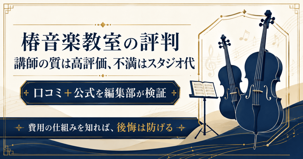 椿音楽教室の評判を講師と費用の2軸で示した図